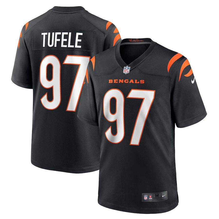 Men Cincinnati Bengals #97 Jay Tufele Nike Black Game Player NFL Jersey->women nfl jersey->Women Jersey